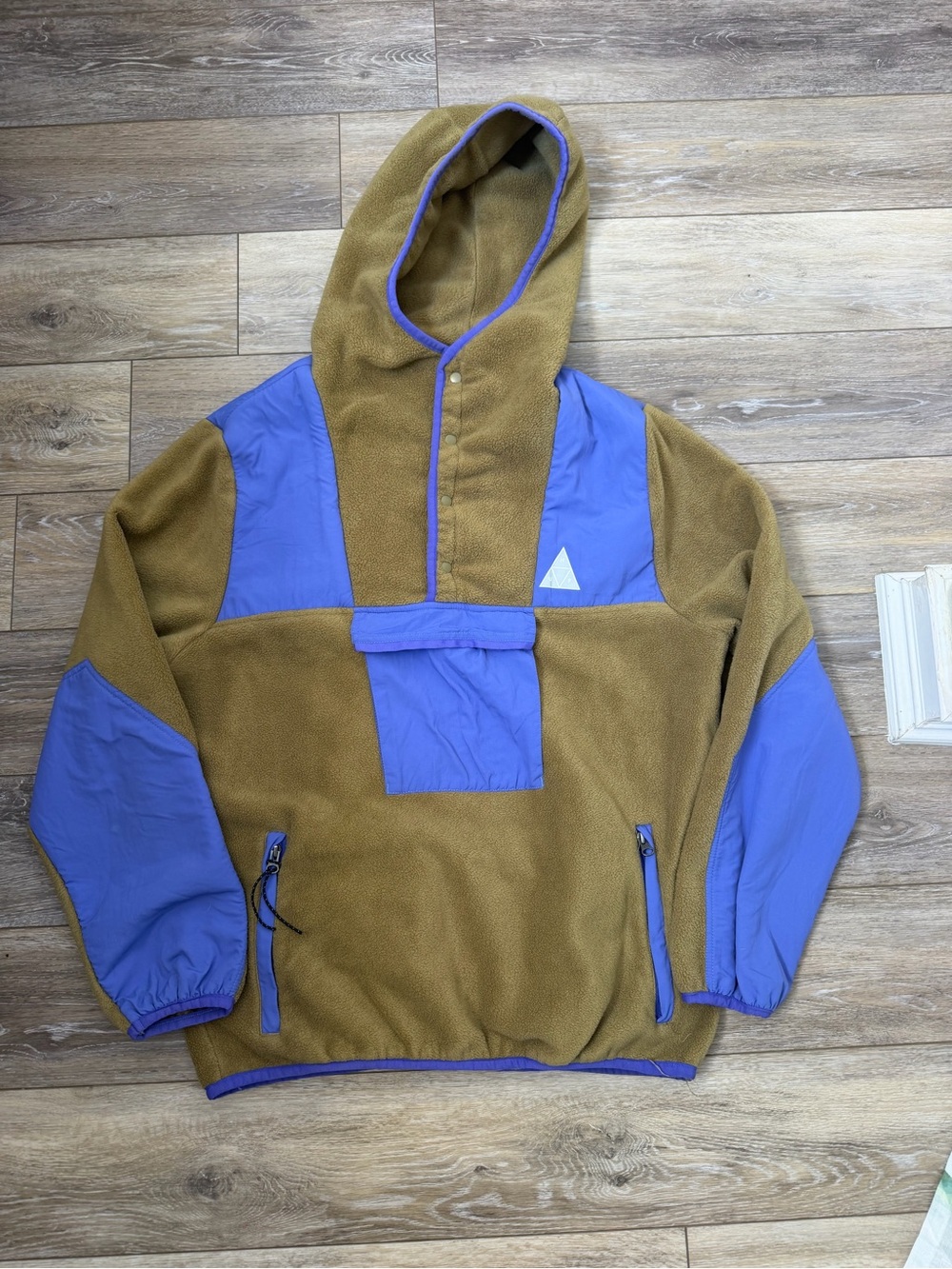 HUF Boulevard Anorak in the elmwood colorway Fleece Hoodie Sz XL